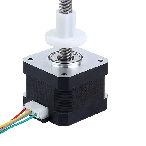 Nema 17 External 34mm Stack 0.4A Lead 8mm(0.31496") Length 150mm - 17E13S0404MB4-150RS | StepperOnline CA