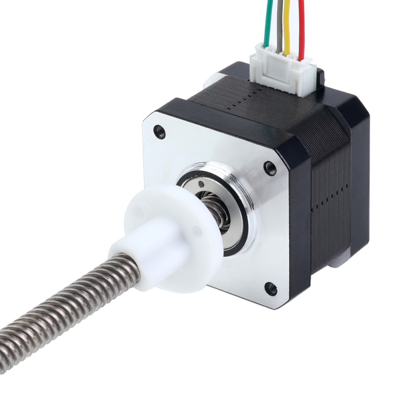 Nema 17 External 34mm Stack 0.4A Lead 8mm(0.31496) Length 200mm - 17E13S0404MB4-200RS | StepperOnline CA