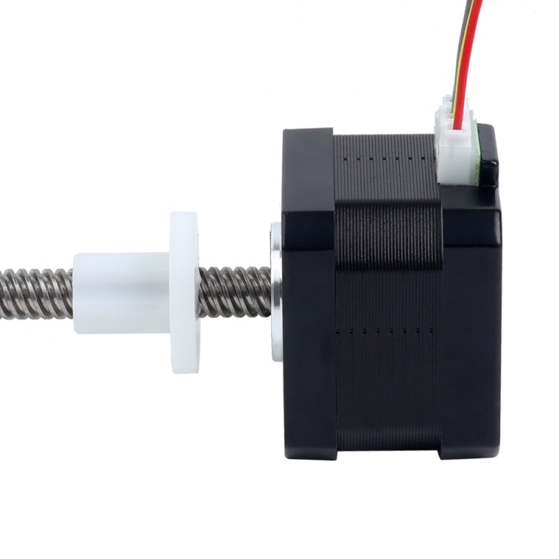 Nema 17 External 34mm Stack 0.4A Lead 8mm(0.31496) Length 200mm - 17E13S0404MB4-200RS | StepperOnline CA