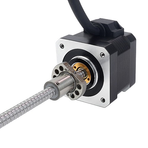 NEMA 17 External Ball Screw Linear Stepper Motor 1.5A 34mm Stack Screw Lead 2mm(0.07874) Lead Length 150mm - 17E13S1504BAM5-150RS | StepperOnline CA