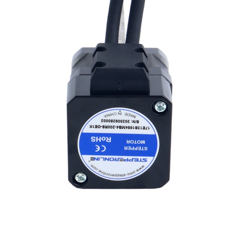 Nema 17 External 34mm Stack 1.68A Lead 8mm(0.31496") Length 200mm w/ Optical Incremental Encoder 1000PPR - 17E13S1684MB4-200RS-OE1K | StepperOnline CA
