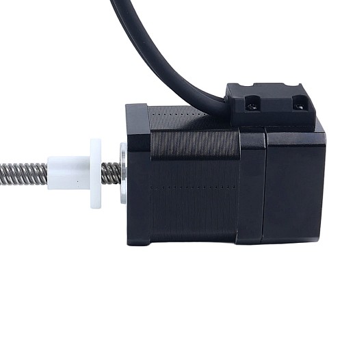 Nema 17 External Acme Linear Stepper Motor 1.68A 48mm Stack Screw Lead 8mm(0.31496") w/ Optical Incremental Encoder 1000PPR - 17E19S1684MB4-300RS-OE1K | StepperOnline CA