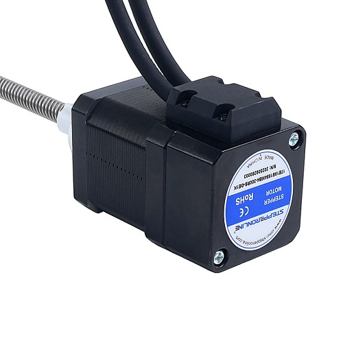 Nema 17 External Acme Linear Stepper Motor 1.68A 48mm Stack Screw Lead 8mm(0.31496") w/ Optical Incremental Encoder 1000PPR - 17E19S1684MB4-300RS-OE1K | StepperOnline CA