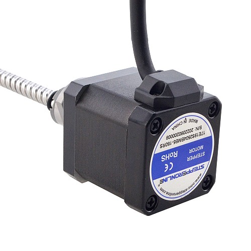 NEMA 17 External Ball Screw Linear Stepper Motor 2.5A 48mm Stack Screw Lead 8mm(0.3150) Lead Length 150mm - 17E19S2504BMB5-150RS | StepperOnline CA