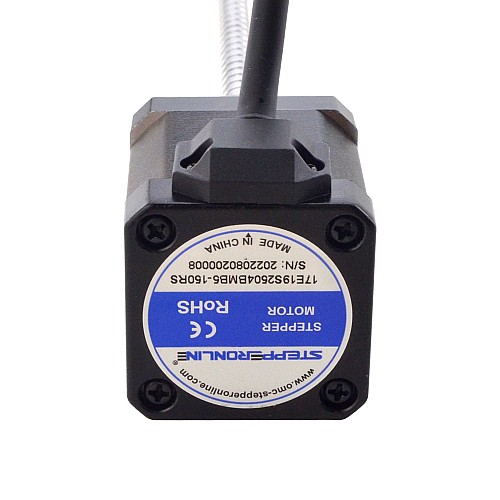 NEMA 17 External Ball Screw Linear Stepper Motor 2.5A 48mm Stack Screw Lead 8mm(0.3150) Lead Length 150mm - 17E19S2504BMB5-150RS | StepperOnline CA