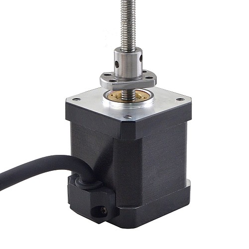 NEMA 17 External Ball Screw Linear Stepper Motor 2.5A 48mm Stack Screw Lead 1mm(0.03937) Lead Length 150mm - 17E19S2504BSM5-150RS | StepperOnline CA