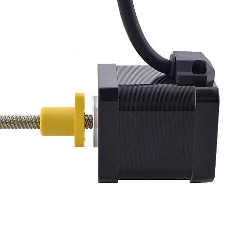 NEMA 17 External Acme Linear Stepper Motor 2.5A 48mm Stack Screw Lead 6.35mm(0.25) Lead Length 150mm - 17E19S2504RF5-150RS | StepperOnline CA