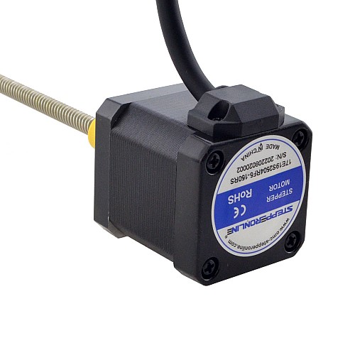 NEMA 17 External Acme Linear Stepper Motor 2.5A 48mm Stack Screw Lead 6.35mm(0.25) Lead Length 150mm - 17E19S2504RF5-150RS | StepperOnline CA