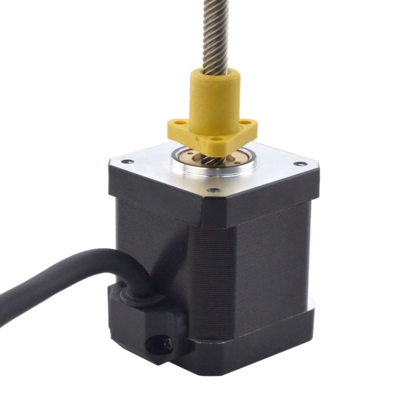NEMA 17 External Acme Linear Stepper Motor 2.5A 48mm Stack Screw Lead 12.7mm(0.5) Lead Length 150mm - 17E19S2504WF5-150RS | StepperOnline CA