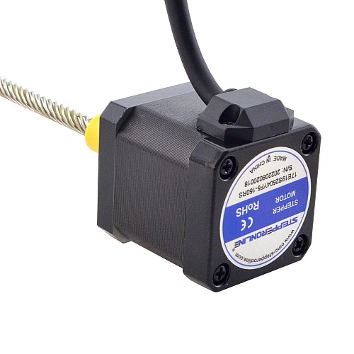 NEMA 17 External Acme Linear Stepper Motor 2.5A 48mm Stack Screw Lead 25.4mm(1) Lead Length 150mm - 17E19S2504YF5-150RS | StepperOnline CA