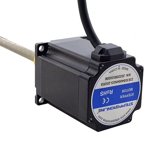 NEMA 23 External Acme Linear Stepper Motor 4.0A 76mm Stack Screw Lead 10.16mm(0.4) Lead Length 200mm - 23E30S4004NG5-200RS | StepperOnline CA NEMA 23 External Acme Linear Stepper Motor 4.0A 76mm Stack Screw Lead 10.16mm(0.4) Lead Length 200mm - 23E30S4004NG5-200RS | StepperOnline CA