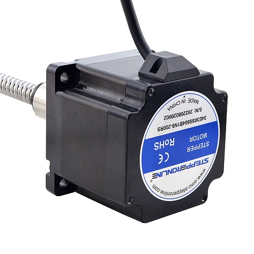 NEMA 34 External Ball Screw Linear Stepper Motor 4.5Nm(637.25oz.in) 5.5A 76mm Stack Screw Lead 10mm(0.3937) Lead Length 200mm - 34E30S5504B1Q5-200RS | StepperOnline CA