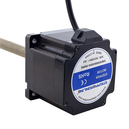 NEMA 34 External Acme Linear Stepper Motor 5.5A 76mm Stack Screw Lead 2.54mm(0.1) Lead Length 200mm - 34E30S5504GK5-200RS | StepperOnline CA