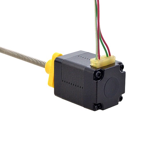 NEMA 8 External Trapezoidal Linear Stepper Motor 0.5A 30mm Stack Screw Lead 2mm(0.07874) Lead Length 100mm - 8E11S0504AC5-100RS | StepperOnline CA