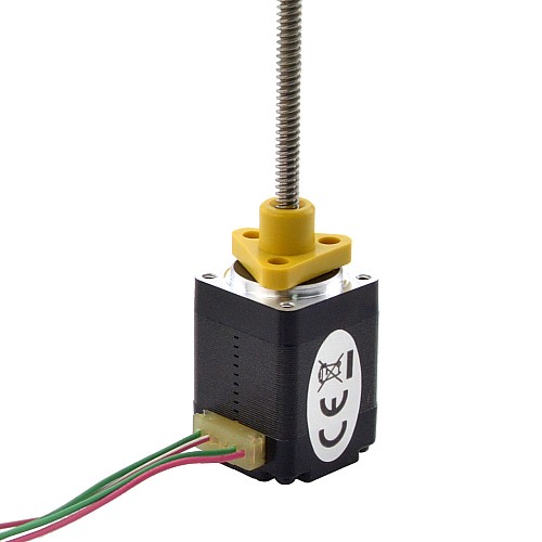 NEMA 8 External Trapezoidal Linear Stepper Motor 0.5A 30mm Stack Screw Lead 2mm(0.07874) Lead Length 100mm - 8E11S0504AC5-100RS | StepperOnline CA