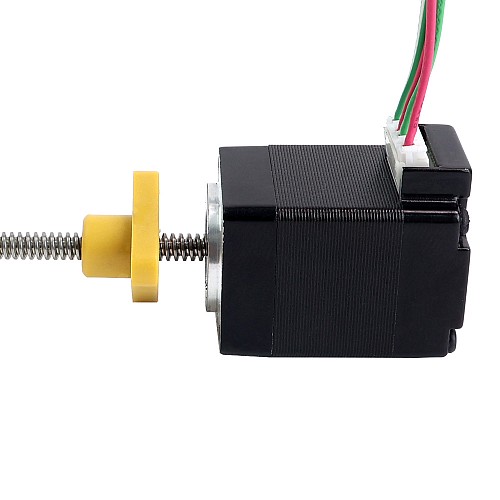 NEMA 8 External Trapezoidal Linear Stepper Motor 0.5A 28.2mm Stack Screw Lead 1mm(0.03937) Lead Length 100mm - 8E11S0504SC5-100RS | StepperOnline CA NEMA 8 External Trapezoidal Linear Stepper Motor 0.5A 28.2mm Stack Screw Lead 1mm(0.03937) Lead Length 100mm - 8E11S0504SC5-100RS | StepperOnline CA