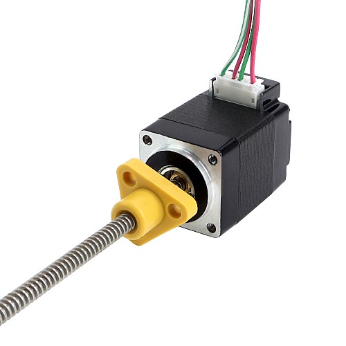 NEMA 8 External Trapezoidal Linear Stepper Motor 0.5A 28.2mm Stack Screw Lead 1mm(0.03937) Lead Length 100mm - 8E11S0504SC5-100RS | StepperOnline CA NEMA 8 External Trapezoidal Linear Stepper Motor 0.5A 28.2mm Stack Screw Lead 1mm(0.03937) Lead Length 100mm - 8E11S0504SC5-100RS | StepperOnline CA