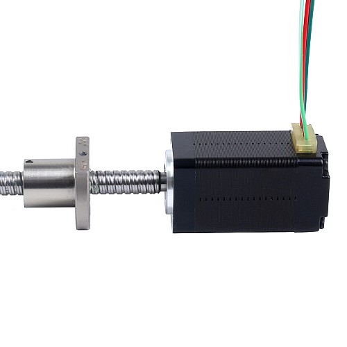 NEMA 8 External Ball Screw Linear Stepper Motor 0.5A 38.2mm Stack Screw Lead 2mm(0.07874) Lead Length 150mm - 8E15S0504BAM5-150RS | StepperOnline CA