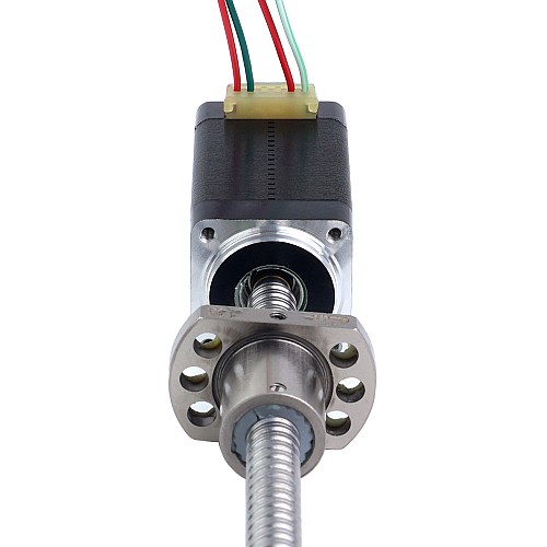 NEMA 8 External Ball Screw Linear Stepper Motor 0.5A 38.2mm Stack Screw Lead 2mm(0.07874) Lead Length 150mm - 8E15S0504BAM5-150RS | StepperOnline CA