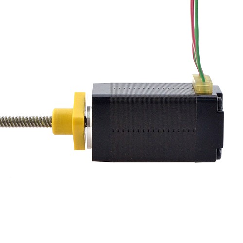NEMA 8 External Trapezoidal Linear Stepper Motor 0.5A 38.2mm StackScrew Lead 4mm(0.1575) Lead Length 100mm - 8E15S0504DC5-100RS | StepperOnline CA