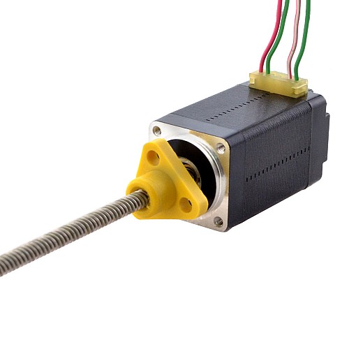 NEMA 8 External Trapezoidal Linear Stepper Motor 0.5A 38.2mm StackScrew Lead 4mm(0.1575) Lead Length 100mm - 8E15S0504DC5-100RS | StepperOnline CA