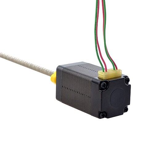 NEMA 8 External Trapezoidal Linear Stepper Motor 0.5A 38.2mm StackScrew Lead 4mm(0.1575) Lead Length 100mm - 8E15S0504DC5-100RS | StepperOnline CA