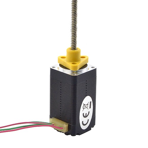 NEMA 8 External Trapezoidal Linear Stepper Motor 0.5A 38.2mm StackScrew Lead 4mm(0.1575) Lead Length 100mm - 8E15S0504DC5-100RS | StepperOnline CA
