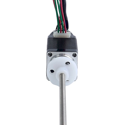 NEMA 8 External Trapezoidal Linear Stepper Motor 0.5A 38mm Stack Screw Lead 1mm(0.03937") w/ Optical Incremental Encoder 1000PPR - 8E15S0504SC4-100RS-OE1K | StepperOnline CA