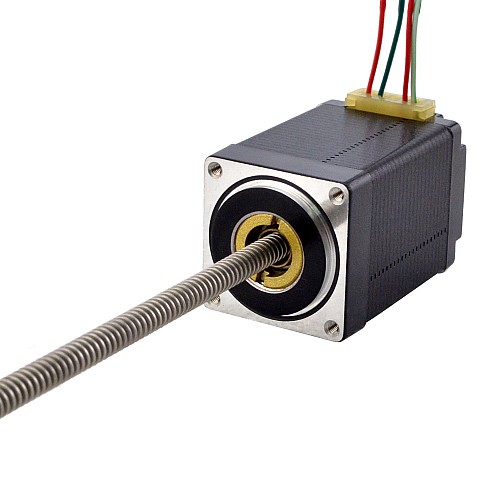 NEMA 11 Non-Captive Acme Linear Stepper Motor 1.0A 46mm Stack Screw Lead 1.27mm(0.05) Lead Length 200mm - 11N18S1004FD5-200RS | StepperOnline CA