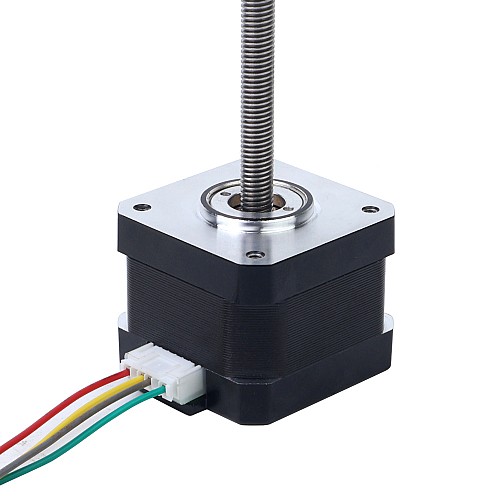 Nema 17 Non-captive 34mm Stack 0.4A Lead 2mm(0.07874) Length 100mm - 17N13S0404AF4-100RS | StepperOnline CA