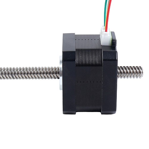 Nema 17 Non-captive 26Ncm(36.81oz.in) 34mm Stack 0.4A Lead 8mm(0.31496") Length 320mm - 17N13S0404MB4-320RS | StepperOnline CA