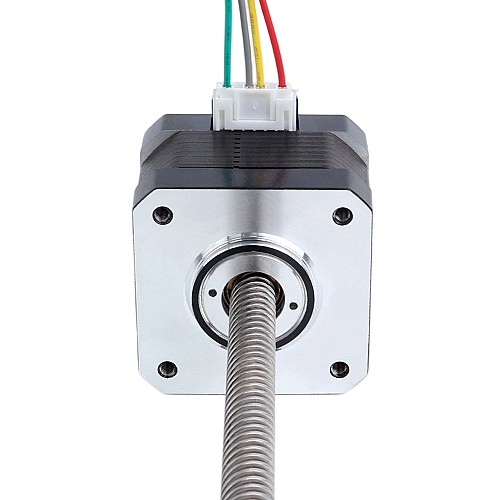 Nema 17 Non-captive 26Ncm(36.81oz.in) 34mm Stack 0.4A Lead 8mm(0.31496") Length 320mm - 17N13S0404MB4-320RS | StepperOnline CA