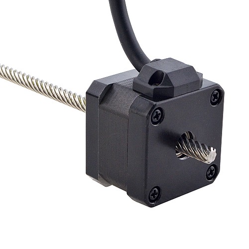 NEMA 17 Non-Captive Acme Linear Stepper Motor 1.5A 34mm Stack Screw Lead 25.4mm(1) Lead Length 200mm - 17N13S1504YF5-200RS | StepperOnline CA