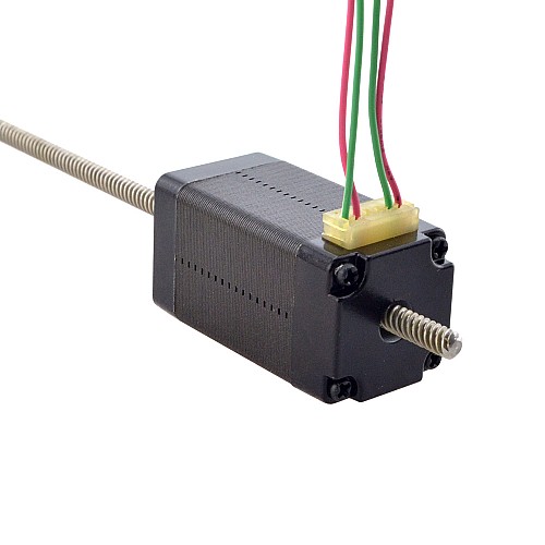 NEMA 8 Non-Captive Acme Linear Stepper Motor 0.5A 38.2mm Stack Screw Lead 4mm(0.1575) Lead Length 150mm - 8N15S0504DC5-150RS | StepperOnline CA