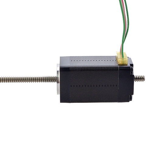 NEMA 8 Non-Captive Acme Linear Stepper Motor 0.5A 38.2mm Stack Screw Lead 1mm(0.03937) Lead Length 150mm - 8N15S0504SC5-150RS | StepperOnline CA