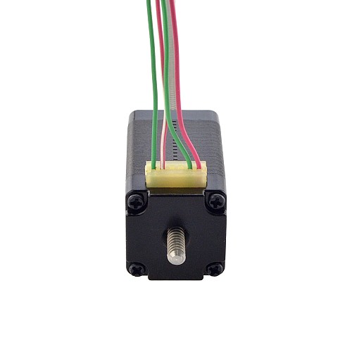 NEMA 8 Non-Captive Acme Linear Stepper Motor 0.5A 38.2mm Stack Screw Lead 1mm(0.03937) Lead Length 150mm - 8N15S0504SC5-150RS | StepperOnline CA