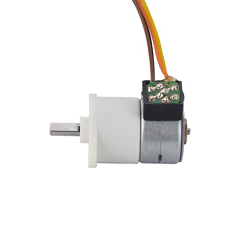 Φ15x22.5mm PM Stepper motor W/Gear Ratio 100:1 Spur gearbox - 15PM20L02-SG100 | StepperOnline CA
