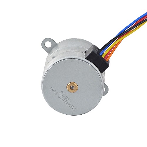 Φ35x35.2mm PM Stepper motor W/Gear Ratio 60:1 Spur gearbox - 35PM48M02-SG60 | StepperOnline CA
