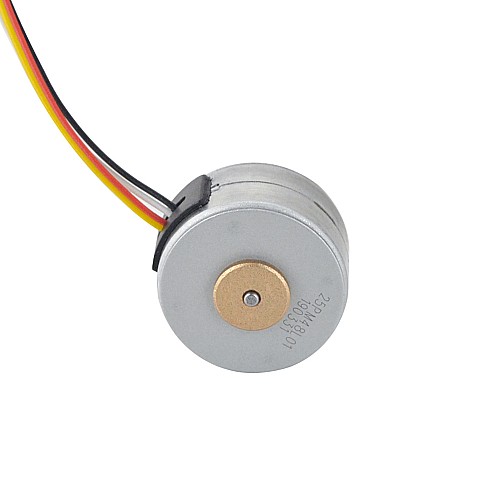 Φ25x15mm PM Stepper motor 7.5deg 14.7mN.m(2.082oz.in) 0.5A 4 Wires - 25PM48L01 | StepperOnline CA