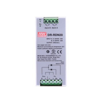 DR-RDN20 MEANWELL 24VDC 20A Redundancy Module DIN Rail Power Supply