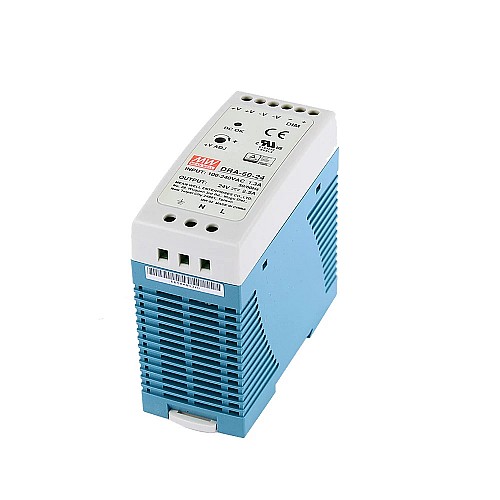 DRA-60-24 MEANWELL 60W 24VDC 2.5A 115/230VAC Single Output Switching Power Supply - DRA-60-24 | StepperOnline CA DRA-60-24 MEANWELL 60W 24VDC 2.5A 115/230VAC Single Output Switching Power Supply - DRA-60-24 | StepperOnline CA