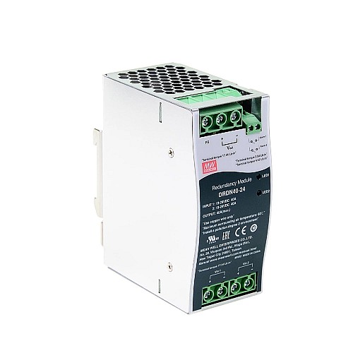DRDN40-24 MEANWELL 24VDC 40A DIN Rail Type Redundancy Module - DRDN40-24 | StepperOnline CA