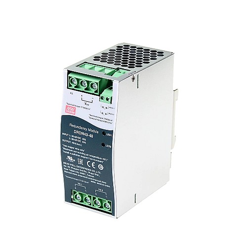 DRDN40-48 MEANWELL 48VDC 40A DIN Rail Type Redundancy Module - DRDN40-48 | StepperOnline CA