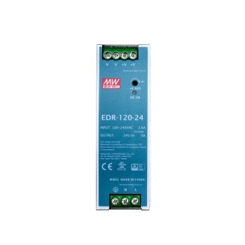 EDR-120-24 MEANWELL 120W 24VDC 5A 115/230VAC DIN Rail Power Supply