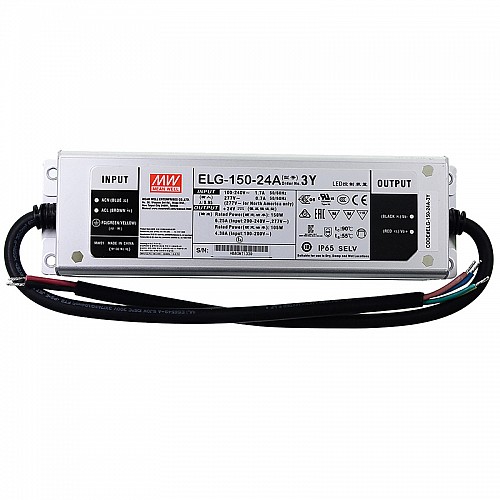 ELG-150-24A-3Y MEANWELL 24V 6.25A 105W Constant Voltage + Constant Current LED Driver - ELG-150-24A-3Y | StepperOnline CA ELG-150-24A-3Y MEANWELL 24V 6.25A 105W Constant Voltage + Constant Current LED Driver - ELG-150-24A-3Y | StepperOnline CA
