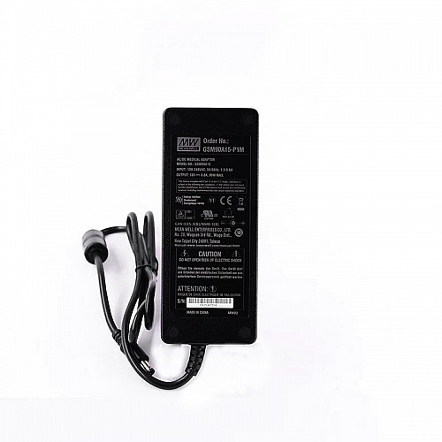 GSM90A15-P1M MEANWELL 90W 15VDC 6A 115/230VAC AC-DC Reliable Green Medical Adaptor - GSM90A15-P1M | StepperOnline CA