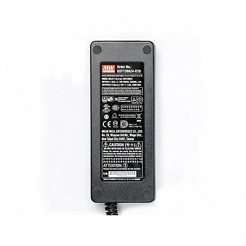 GST120A24-R7B MEANWELL 120W 24VDC 5A 115/230VAC AC-DC Reliable Green Industrial Adaptor - GST120A24-R7B | StepperOnline CA