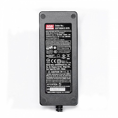 GST160A12-R7B MEANWELL 138W 12VDC 11.5A 115/230VAC AC-DC Reliable Green Industrial Adaptor - GST160A12-R7B | StepperOnline CA