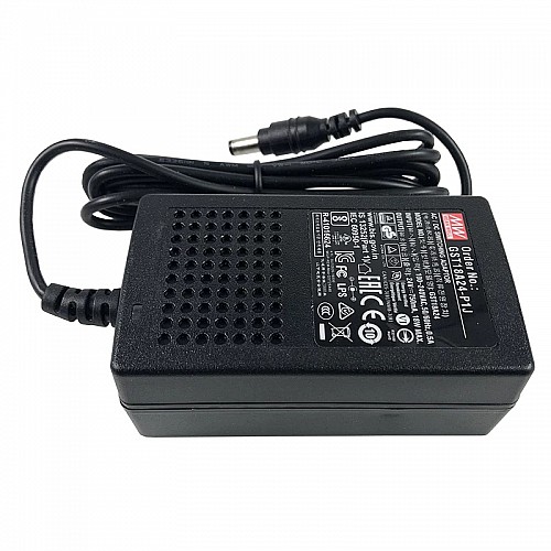 GST18A24-P1J MEANWELL 18W 24VDC 0.75A 115/230VAC AC-DC Reliable Green Industrial Adaptor - GST18A24-P1J | StepperOnline CA