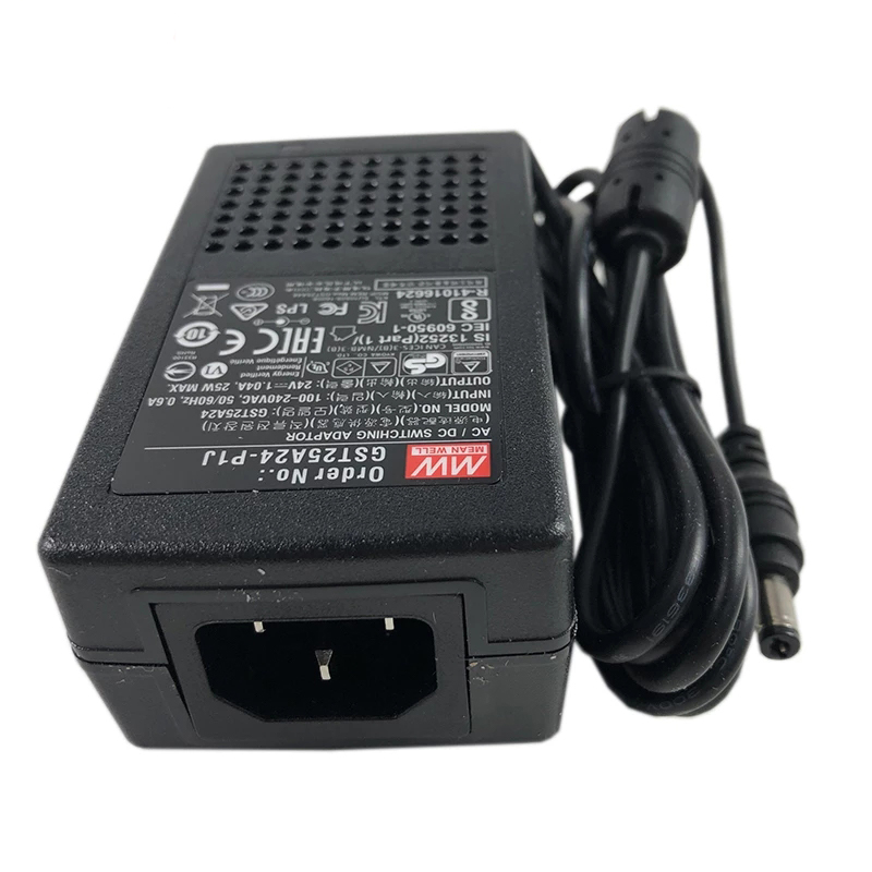 GST25A24-P1J MEANWELL 25W 24VDC 1.04A 115/230VAC AC-DC Reliable Green Industrial Adaptor - GST25A24-P1J | StepperOnline CA